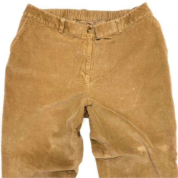Vintage LL Bean Women’s Elastic High Waist Tan Corduroy Pants Size 18 Petite - Picture 5 of 8